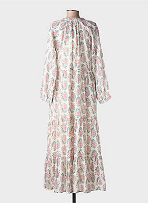 Rochie lungă mâneci lungi mâneci lungi bej MAISON HOTEL femeie