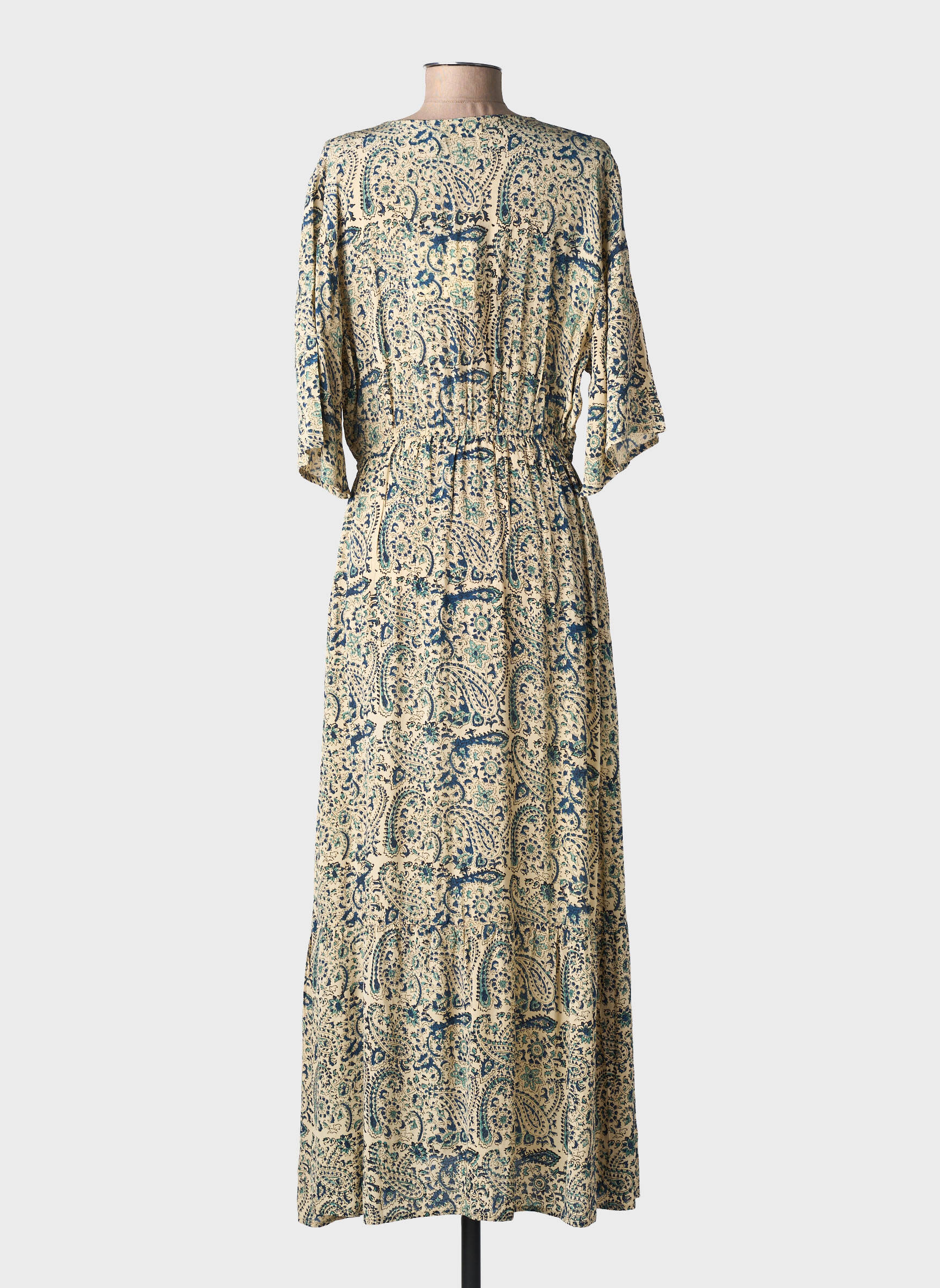 Rochie lungă mâneci lungi mâneci lungi bej MAISON HOTEL femeie