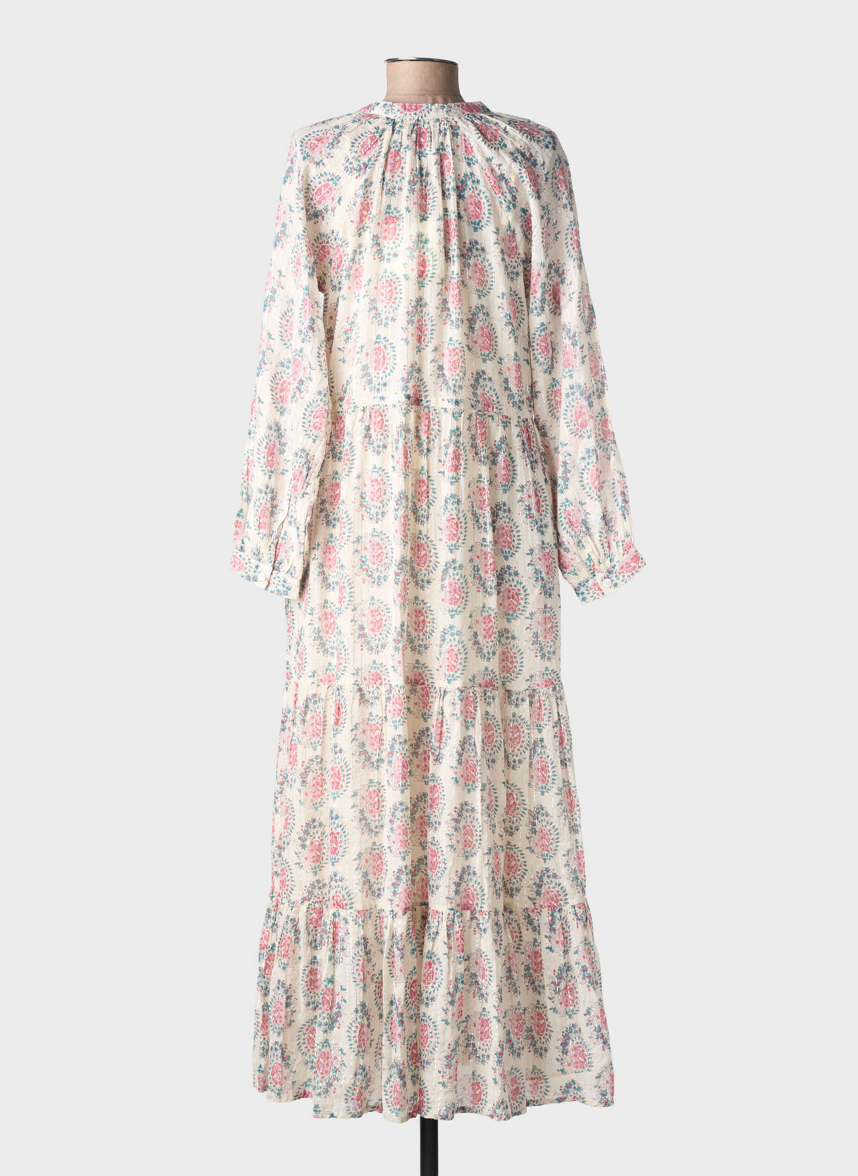 Rochie lungă mâneci lungi mâneci lungi bej MAISON HOTEL femeie