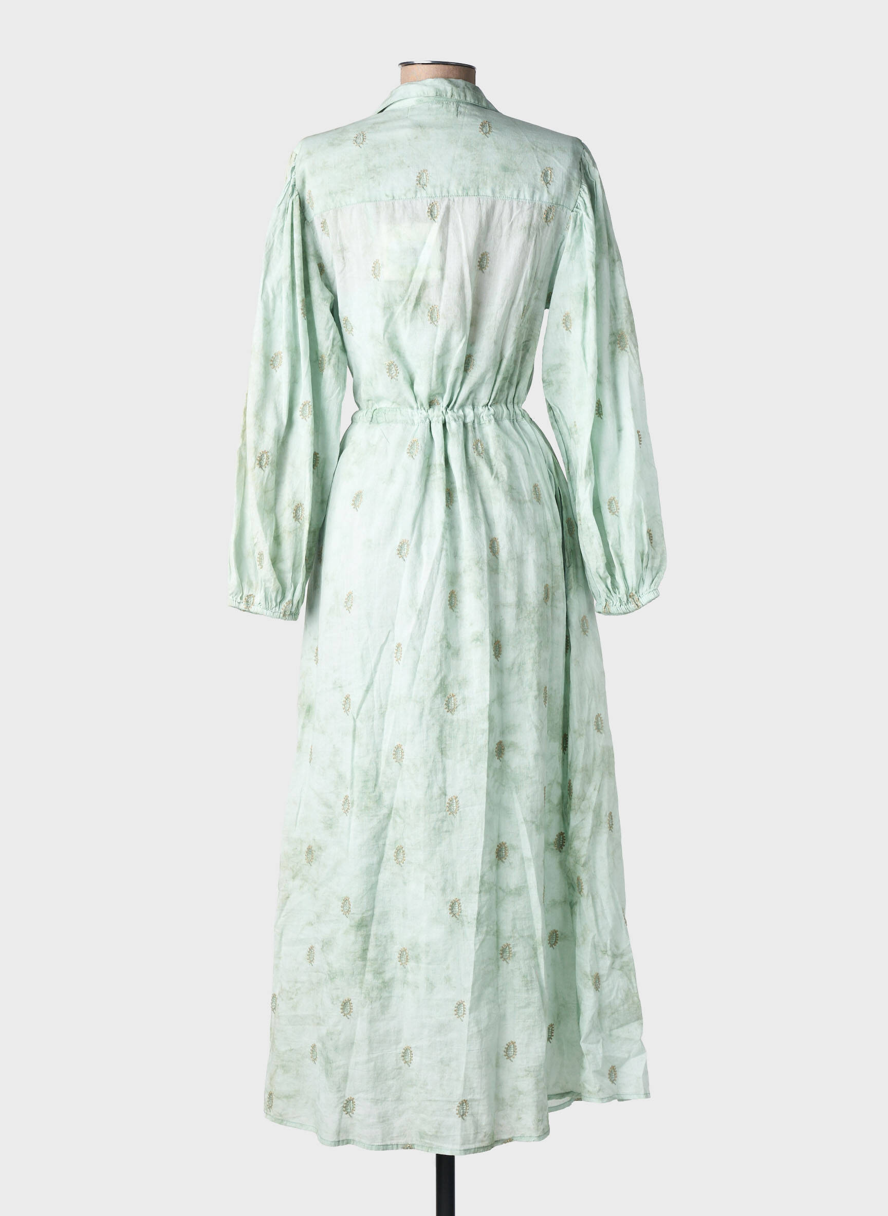 Rochie lungă mâneci lungi mâneci lungi verde MAISON HOTEL femeie