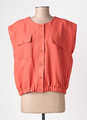 Jachete casual guler rotund portocalie GEISHA femeie