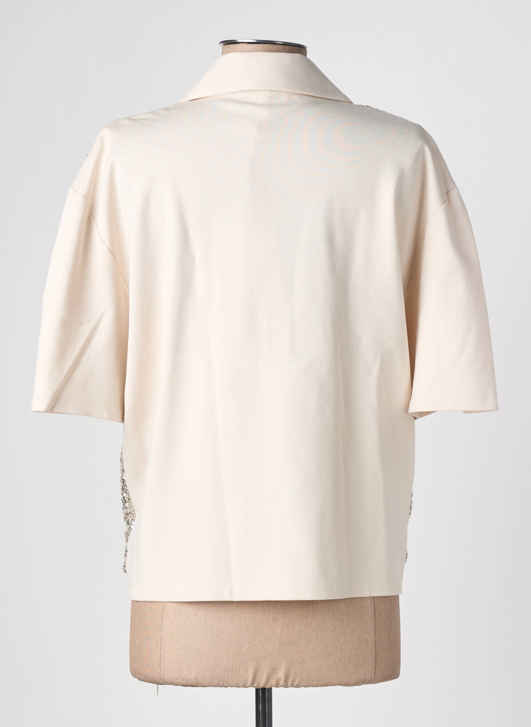 Top elasticitate mâneci scurte bej IMPERIAL femeie