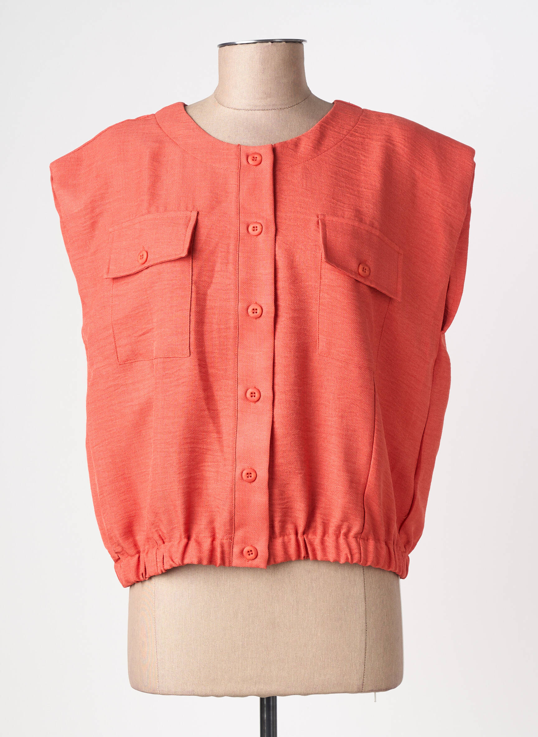 Jachete casual guler rotund portocalie GEISHA femeie