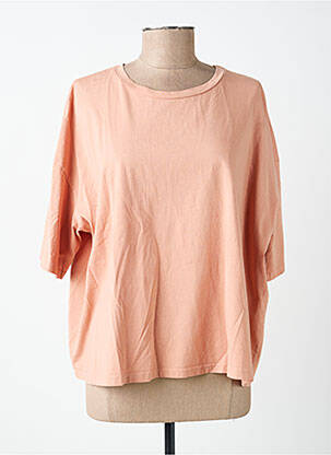 Tricou guler rotund mâneci scurte roz PLEASE femeie