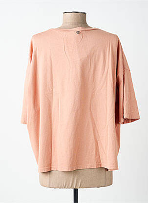 Tricou guler rotund mâneci scurte roz PLEASE femeie