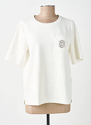Tricou guler rotund mâneci scurte alb STREET ONE femeie