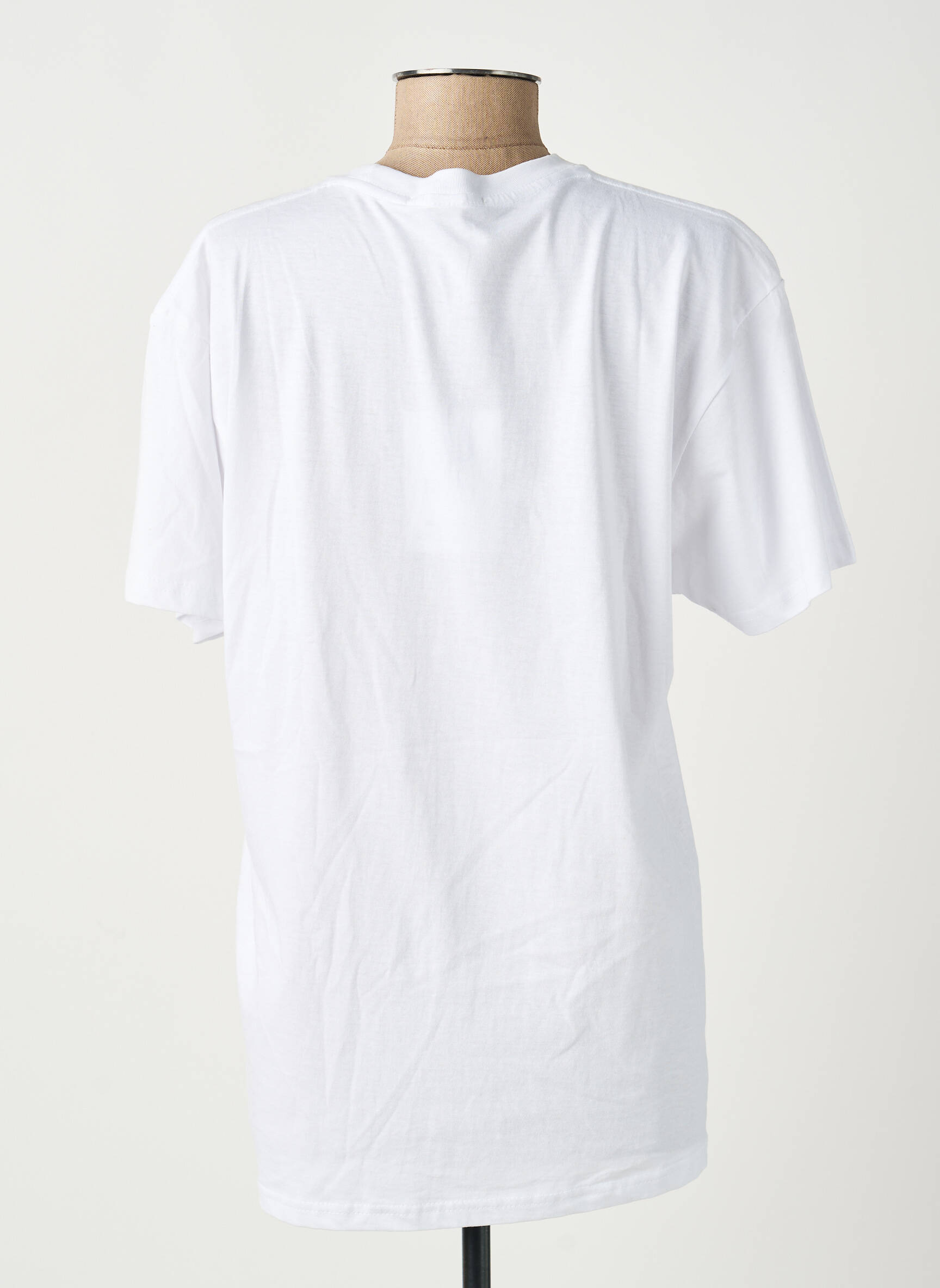 Tricou serigrafie flockată mâneci scurte alb PLEASE femeie