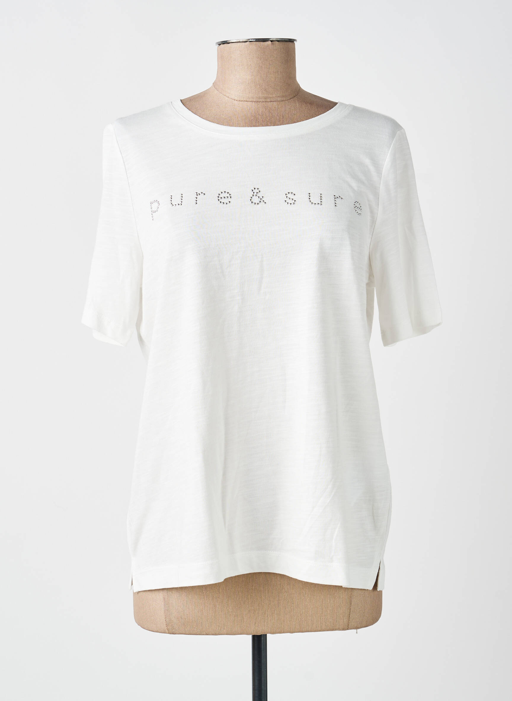 Tricou guler rotund mâneci scurte alb STREET ONE femeie