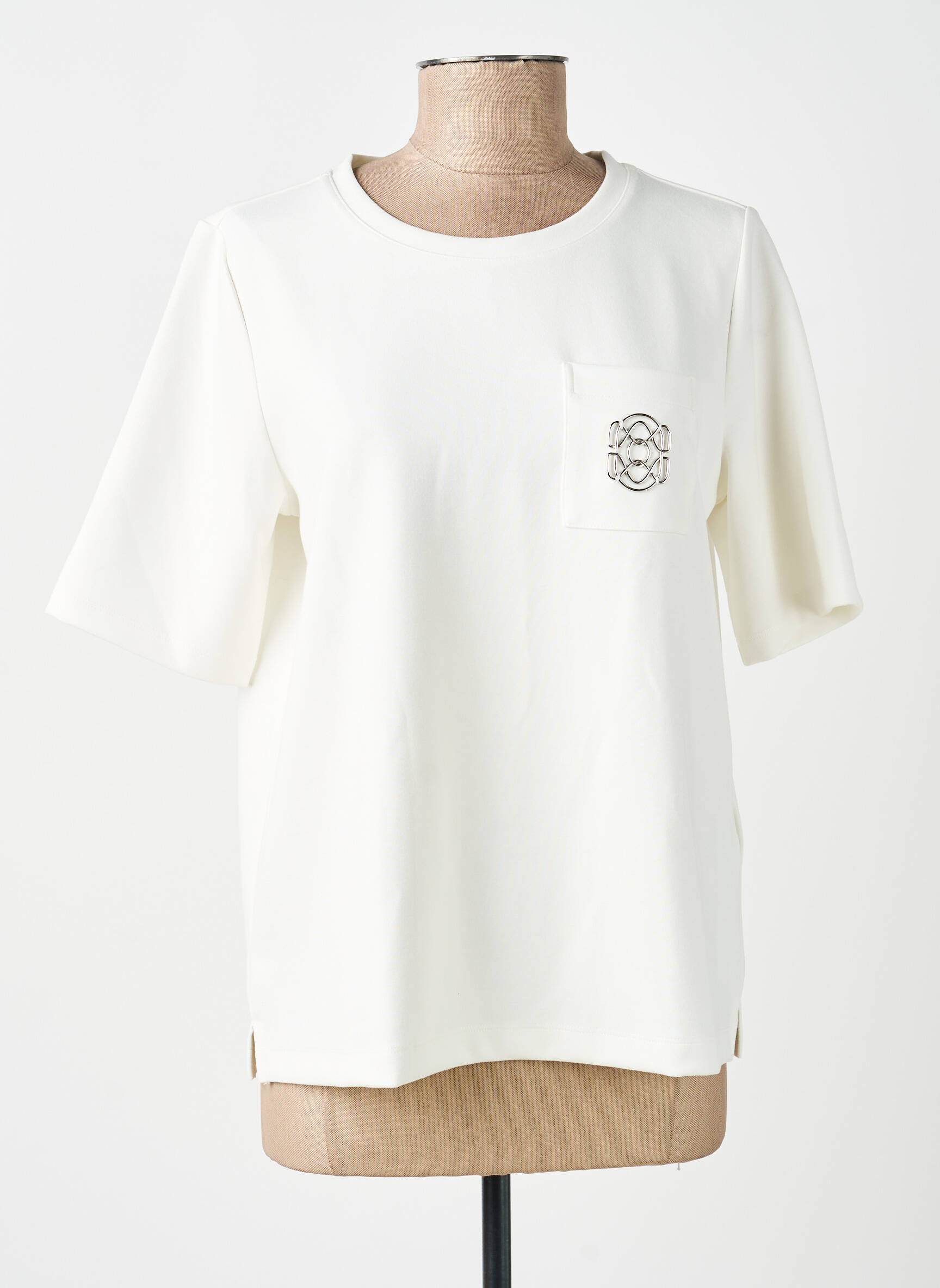 Tricou guler rotund mâneci scurte alb STREET ONE femeie