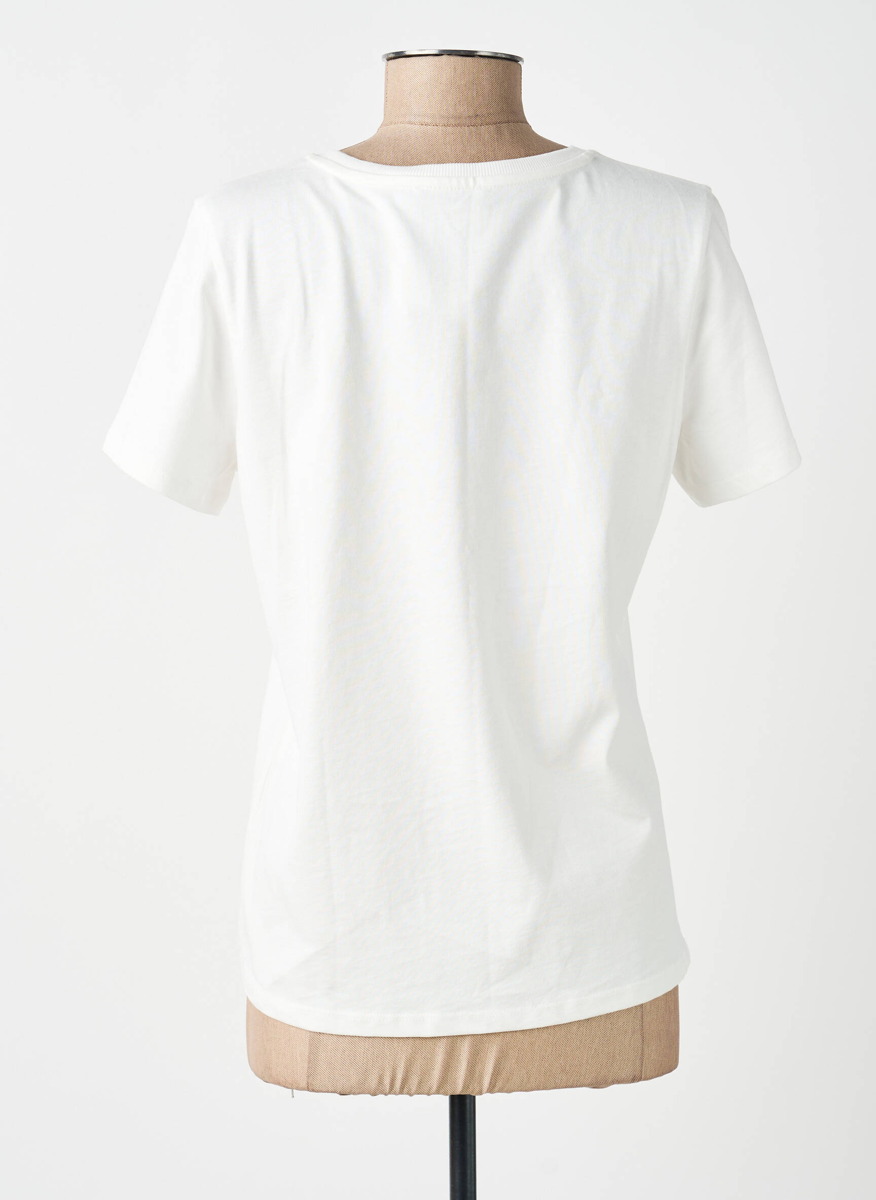 Tricou elasticitate mâneci scurte alb GEISHA femeie
