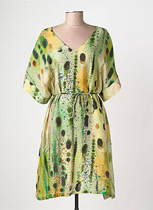 Rochie scurtă mâneci scurte mâneci scurte verde SURKANA femeie
