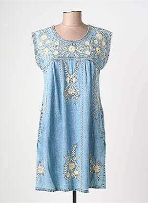 Rochie scurtă mâneci scurte mâneci scurte albastru MAISON HOTEL femeie