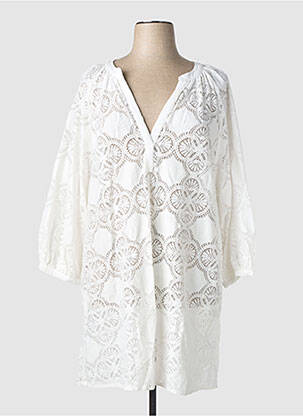 Rochie scurtă mâneci lungi mâneci lungi alb LARAETHNICS femeie