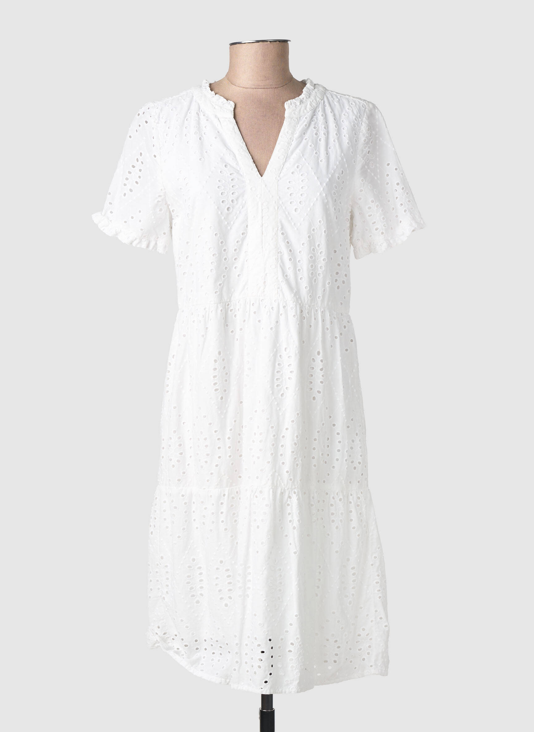 Rochie midi mâneci scurte mâneci scurte alb STREET ONE femeie