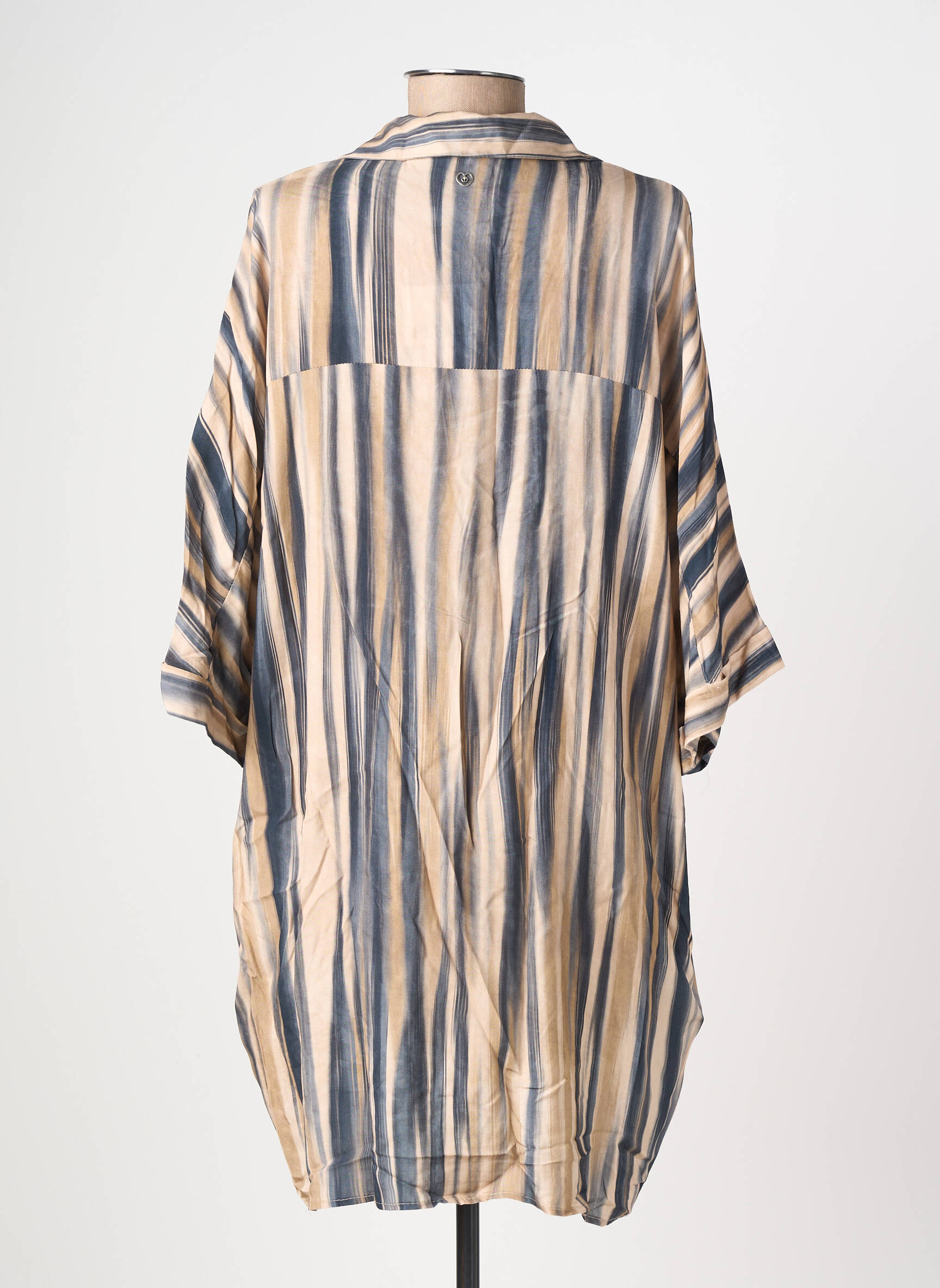 Rochie scurtă croială fluidă mâneci 3/4 maro PLEASE femeie