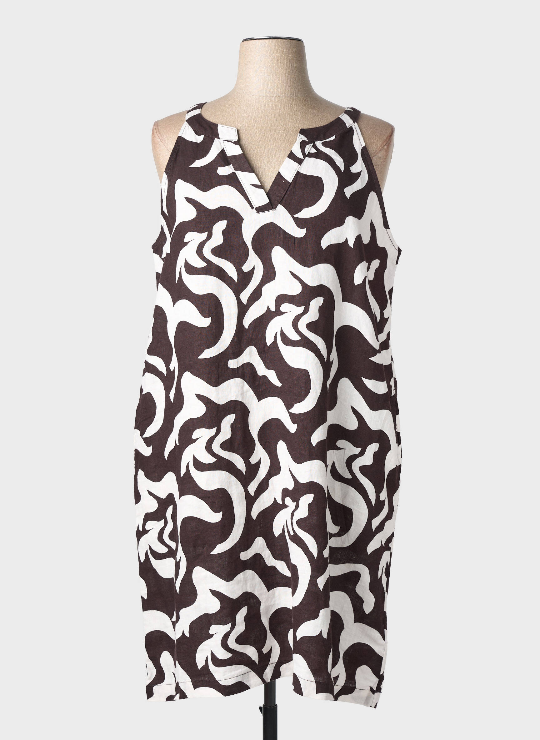 Rochie midi croială fluidă fără mâneci maro STREET ONE femeie