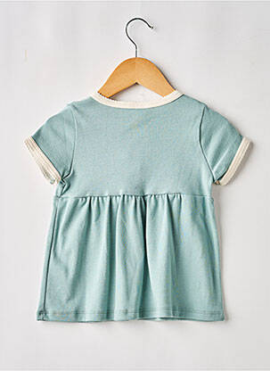 Rochie midi mâneci scurte mâneci scurte verde PETIT BATEAU fată
