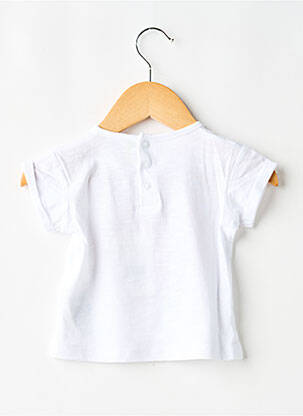Tricou închidere cu nasturi la spate mâneci scurte alb LOSAN fată