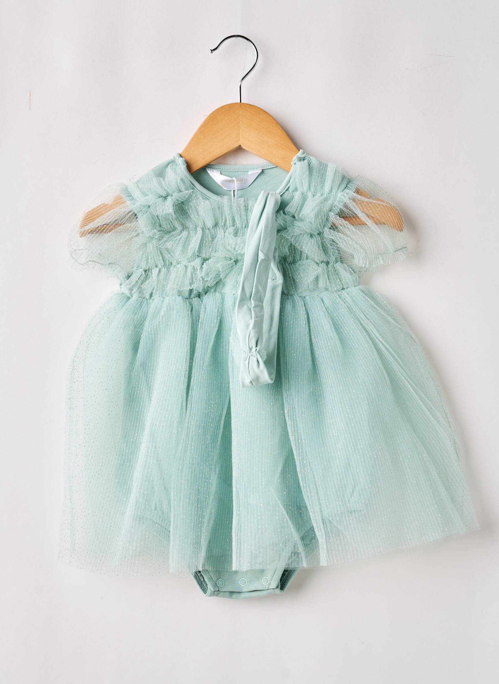 Rochie midi fără mâneci fără mâneci verde MAYORAL fată