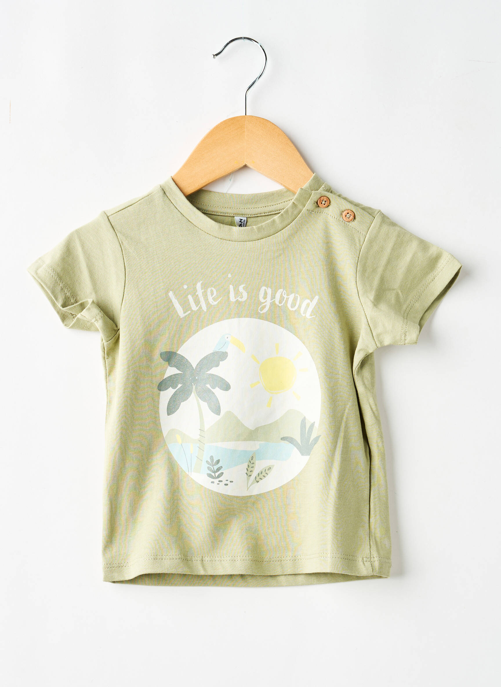 Tricou elasticitate mâneci scurte verde LOSAN băiat