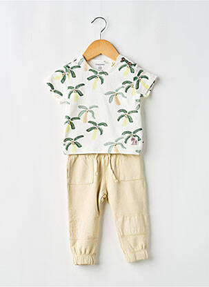 Set pantaloni talie elastică alb NOPPIES băiat