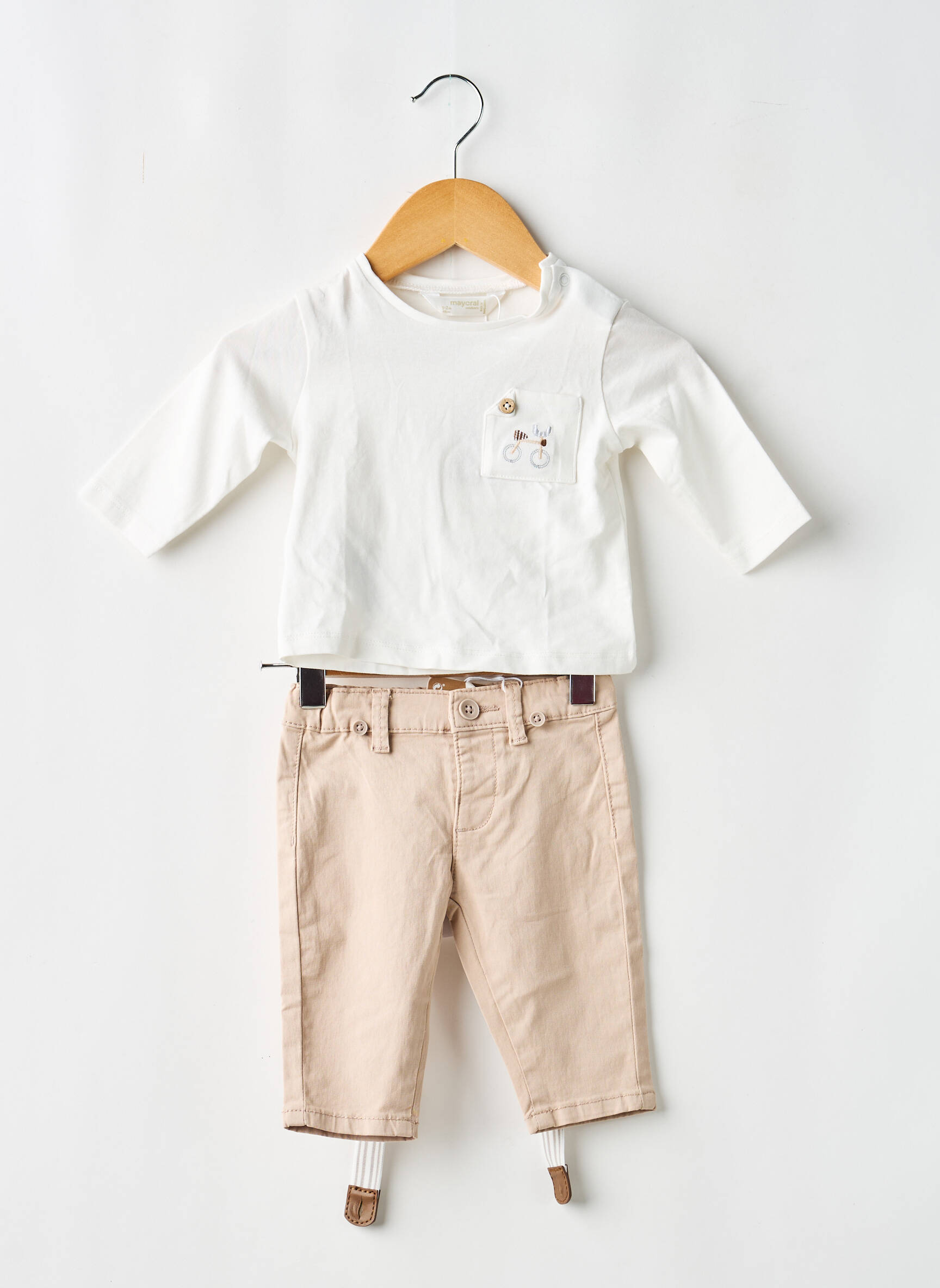 Set pantaloni croială dreaptă bej MAYORAL băiat