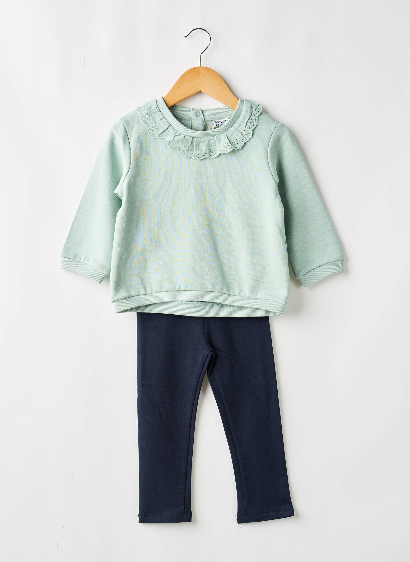 Set pantaloni mâneci lungi verde LOSAN fată
