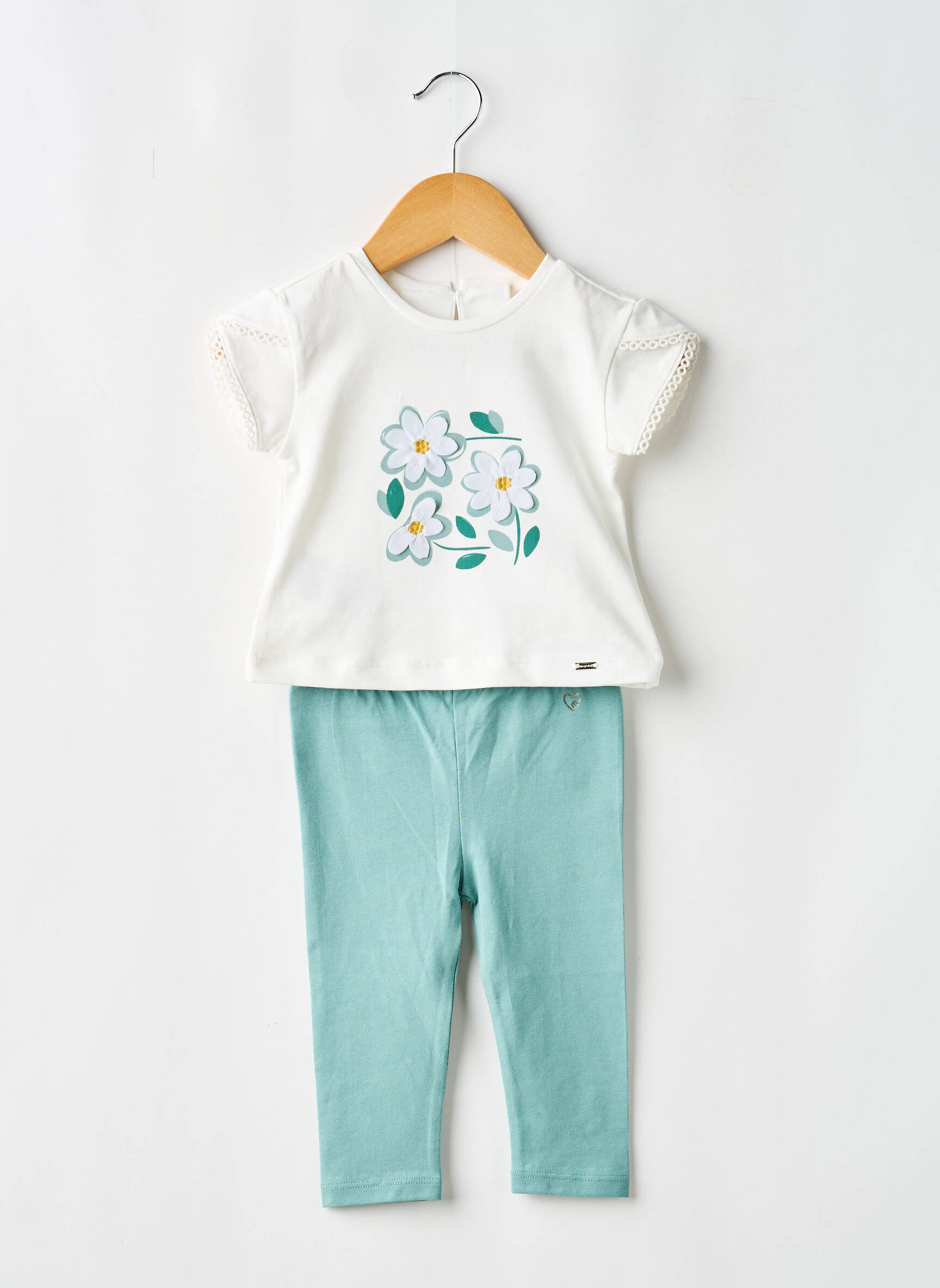 Set pantaloni tip de tricou verde MAYORAL fată