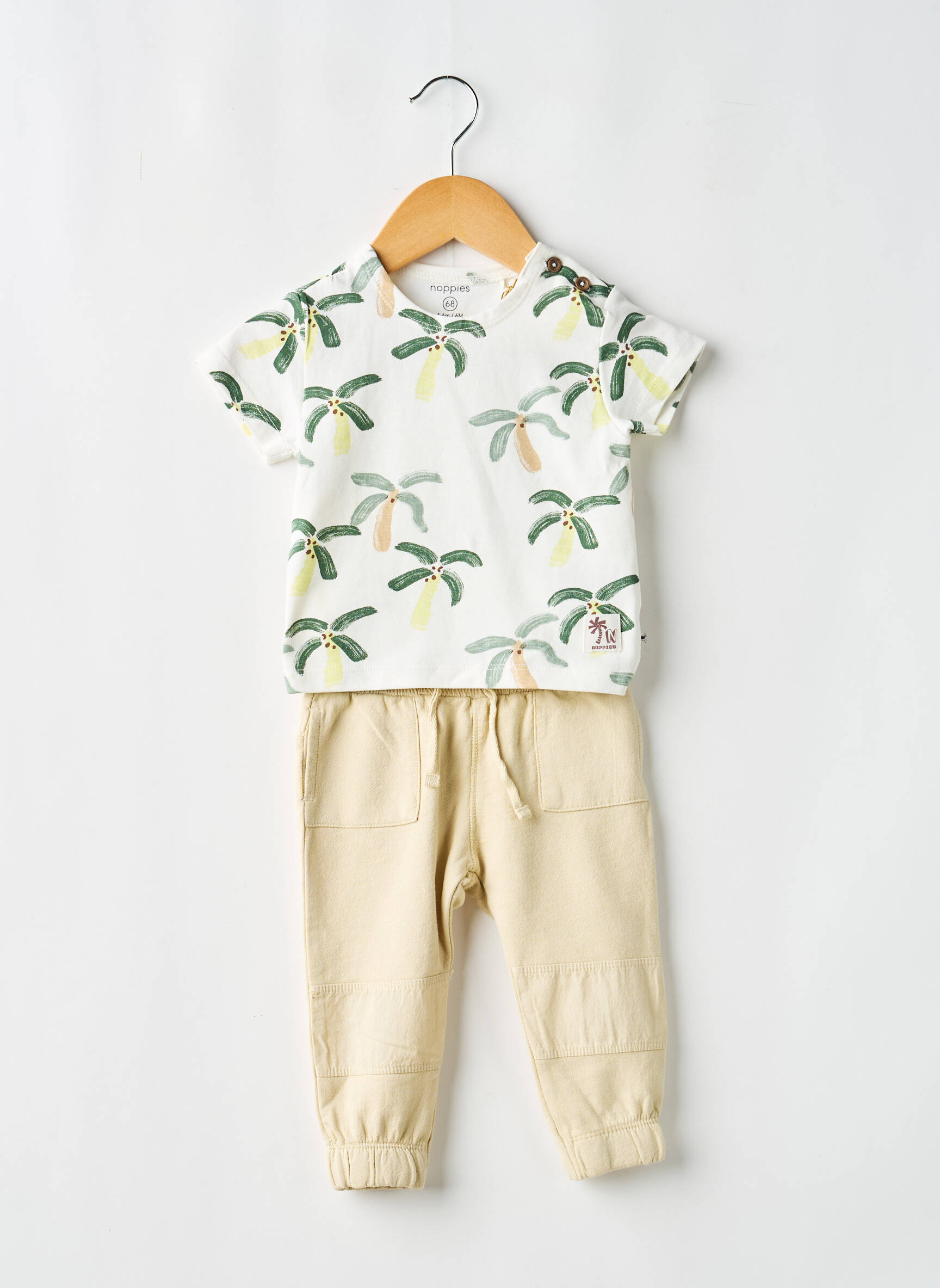 Set pantaloni talie elastică alb NOPPIES băiat