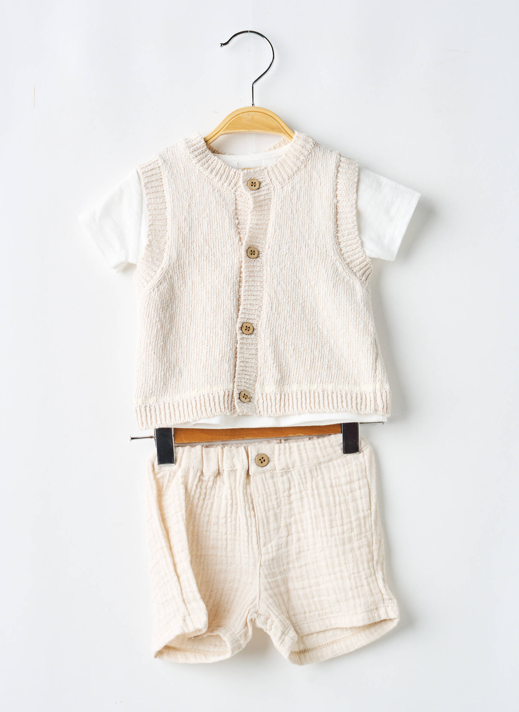 Set pantaloni guler rotund bej MAYORAL băiat