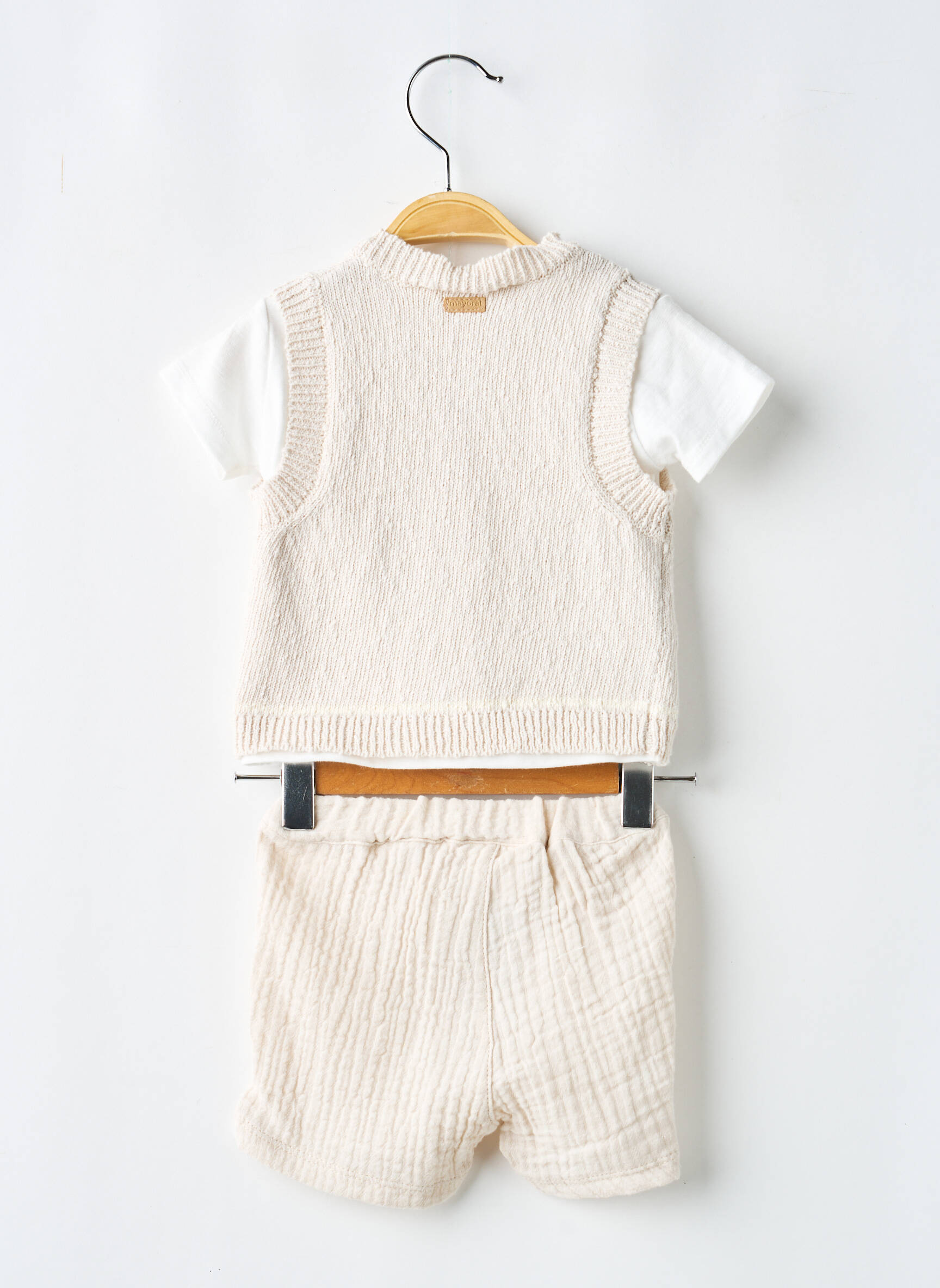 Set pantaloni guler rotund bej MAYORAL băiat