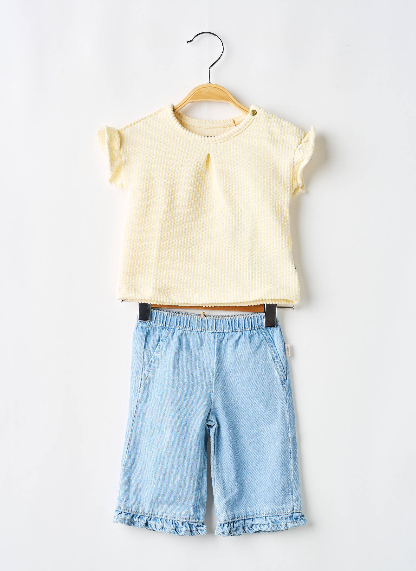 Set pantaloni tip de tricou galben NOPPIES fată