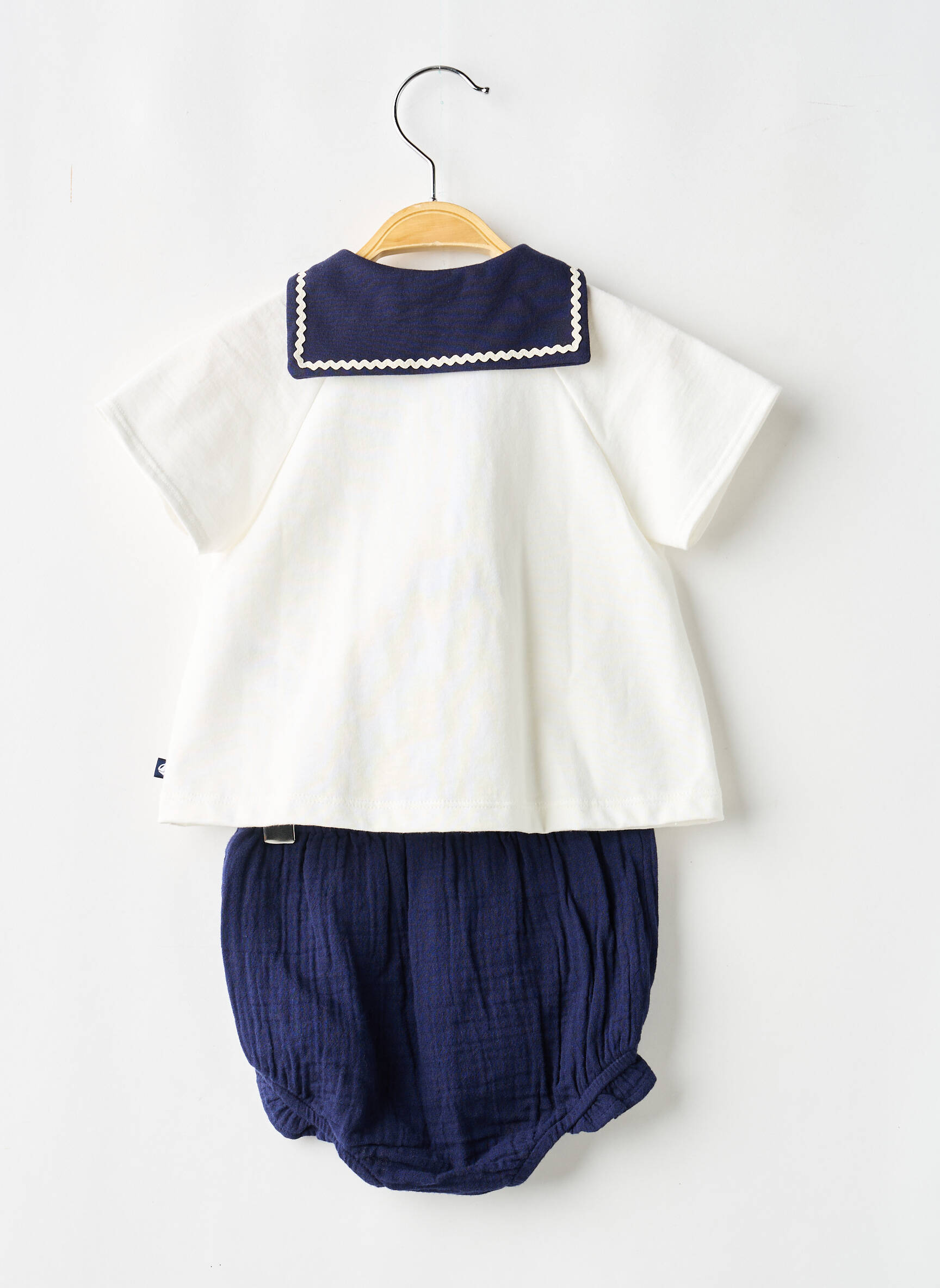 Set șort croială dreaptă albastru PETIT BATEAU fată