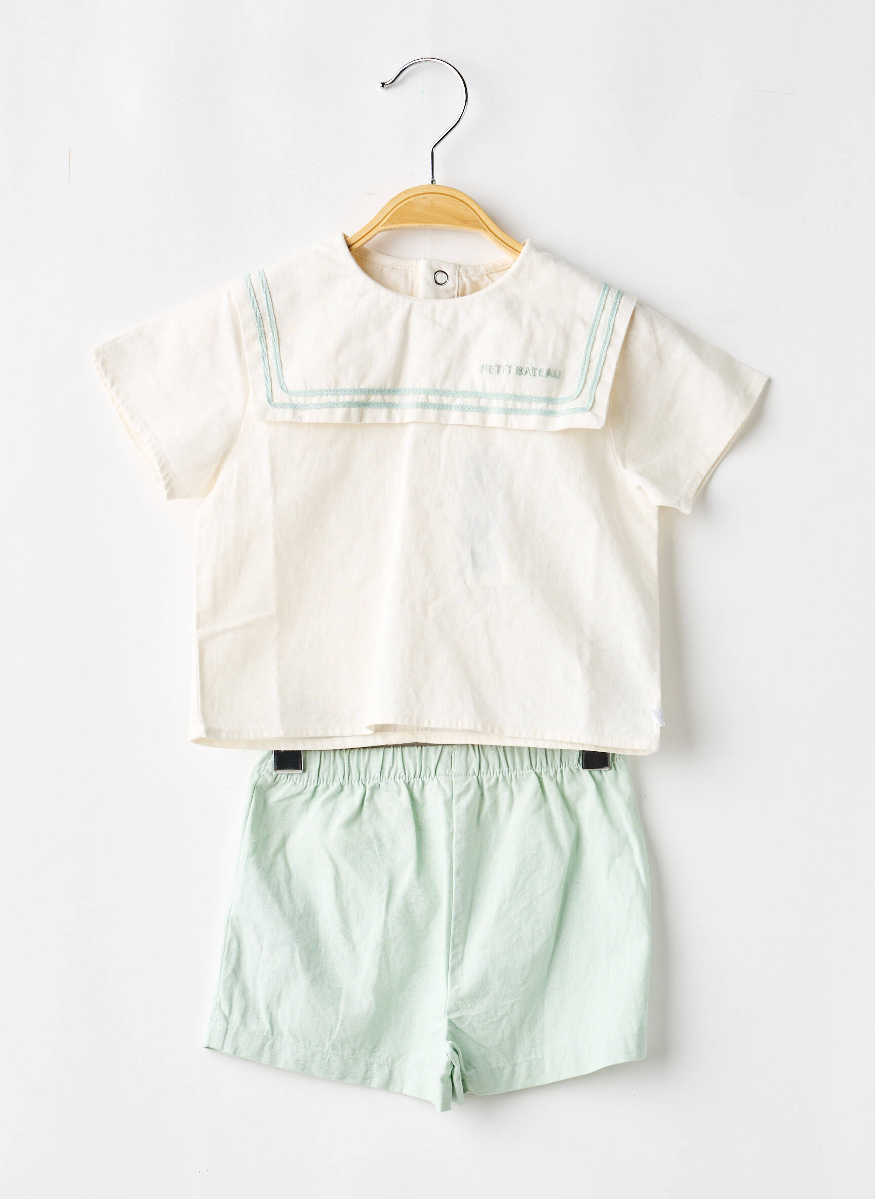 Set șort tip de top cămașă verde PETIT BATEAU băiat