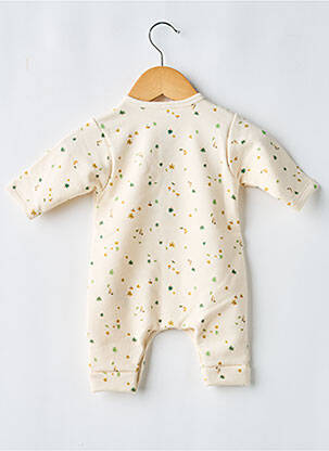 Salopetă-pantalon imprimeu fantezie mâneci lungi bej PETIT BATEAU copil