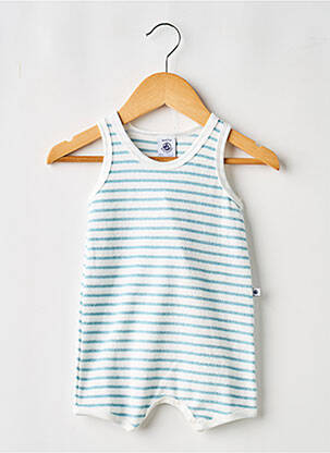Salopetă scurtă croială dreaptă fără mâneci albastru PETIT BATEAU băiat