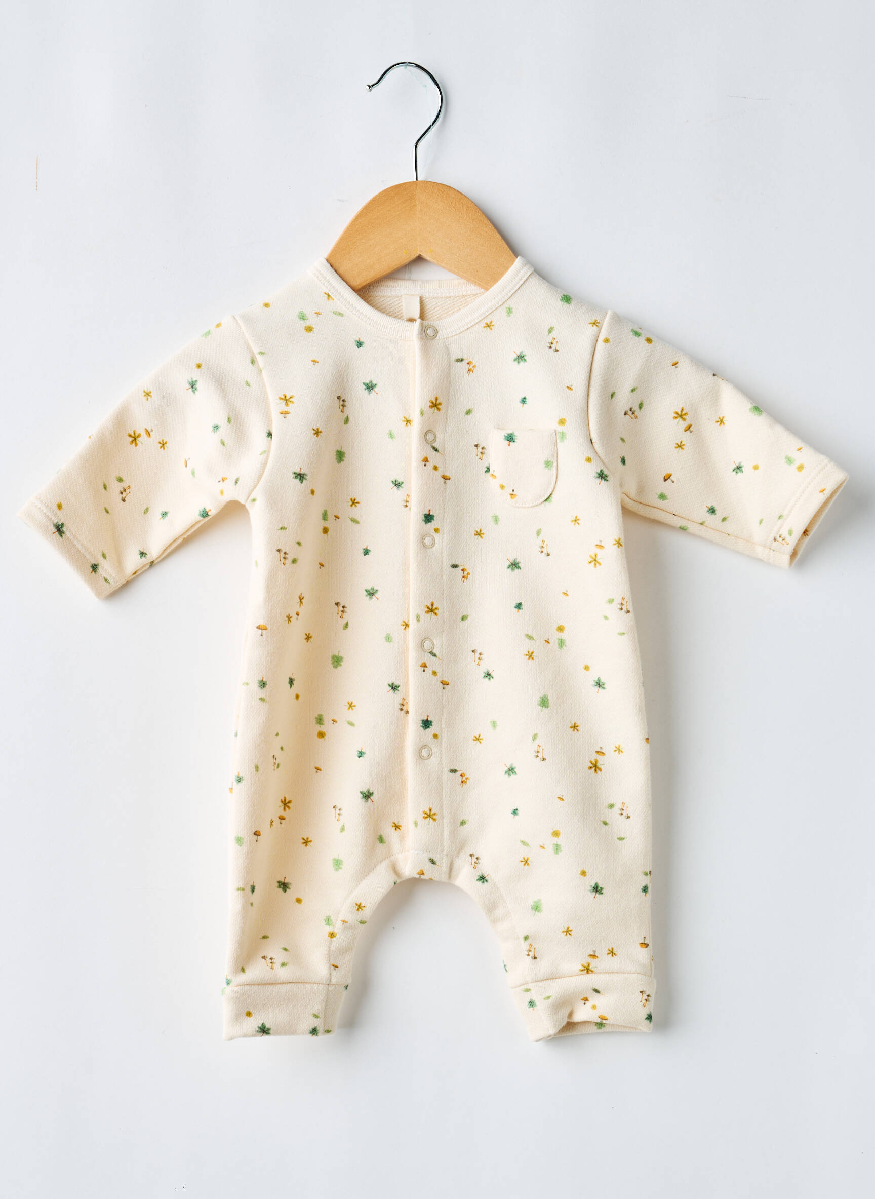Salopetă-pantalon imprimeu fantezie mâneci lungi bej PETIT BATEAU copil