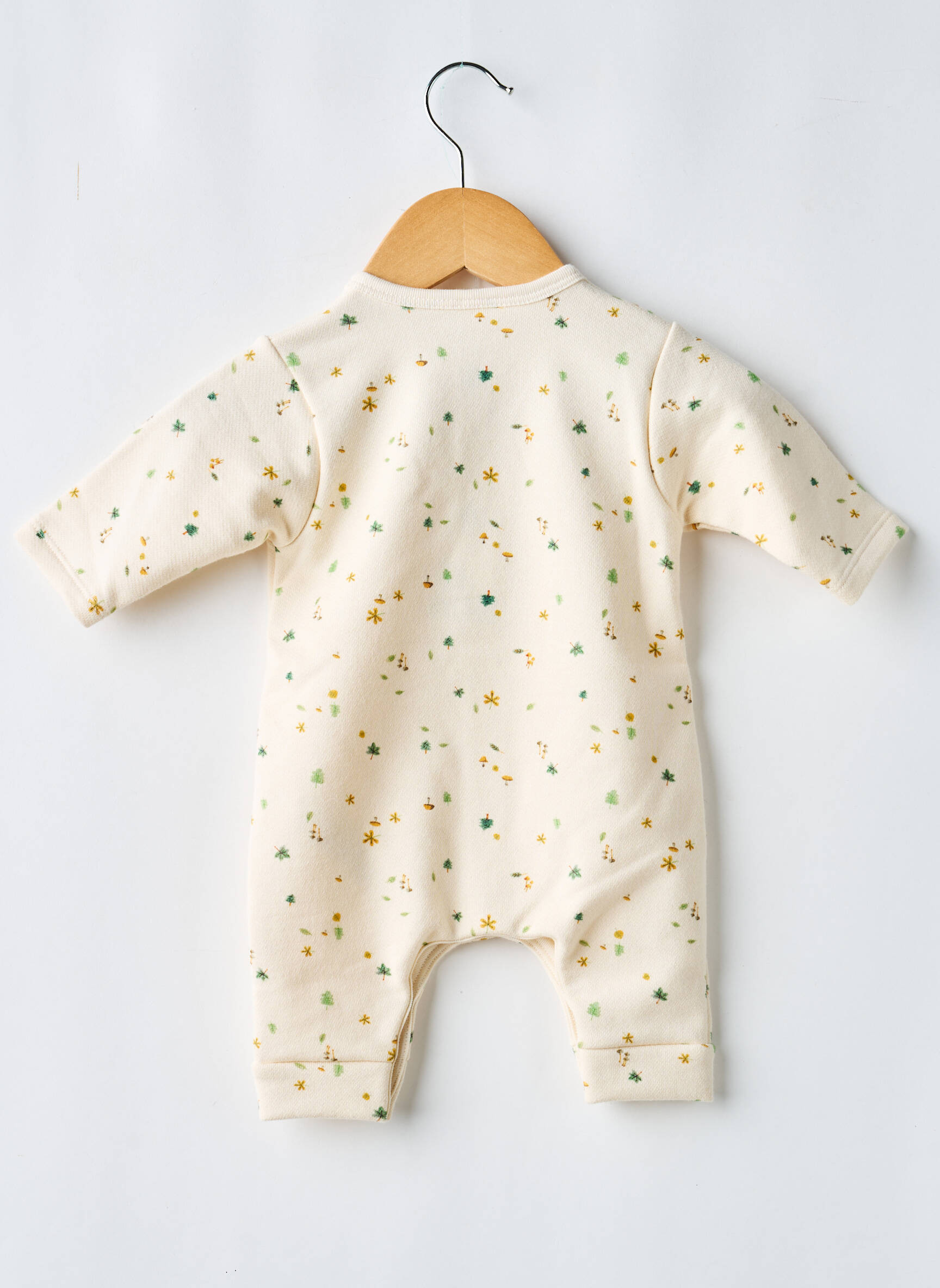 Salopetă-pantalon imprimeu fantezie mâneci lungi bej PETIT BATEAU copil