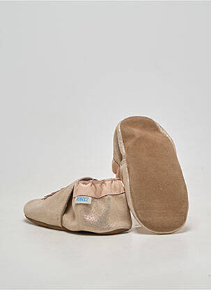 Papuci/pantofi de casă material neted vârf rotund roz ROBEEZ fată