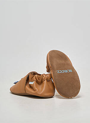 Papuci/pantofi de casă material neted vârf rotund maro ROBEEZ copil