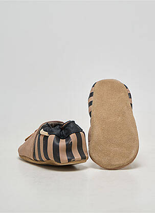 Papuci/pantofi de casă material neted vârf rotund maro ROBEEZ băiat
