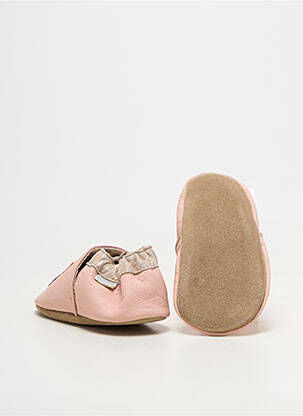 Papuci/pantofi de casă material neted vârf rotund roz ROBEEZ fată