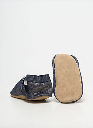 Papuci/pantofi de casă material neted vârf rotund albastru ROBEEZ fată