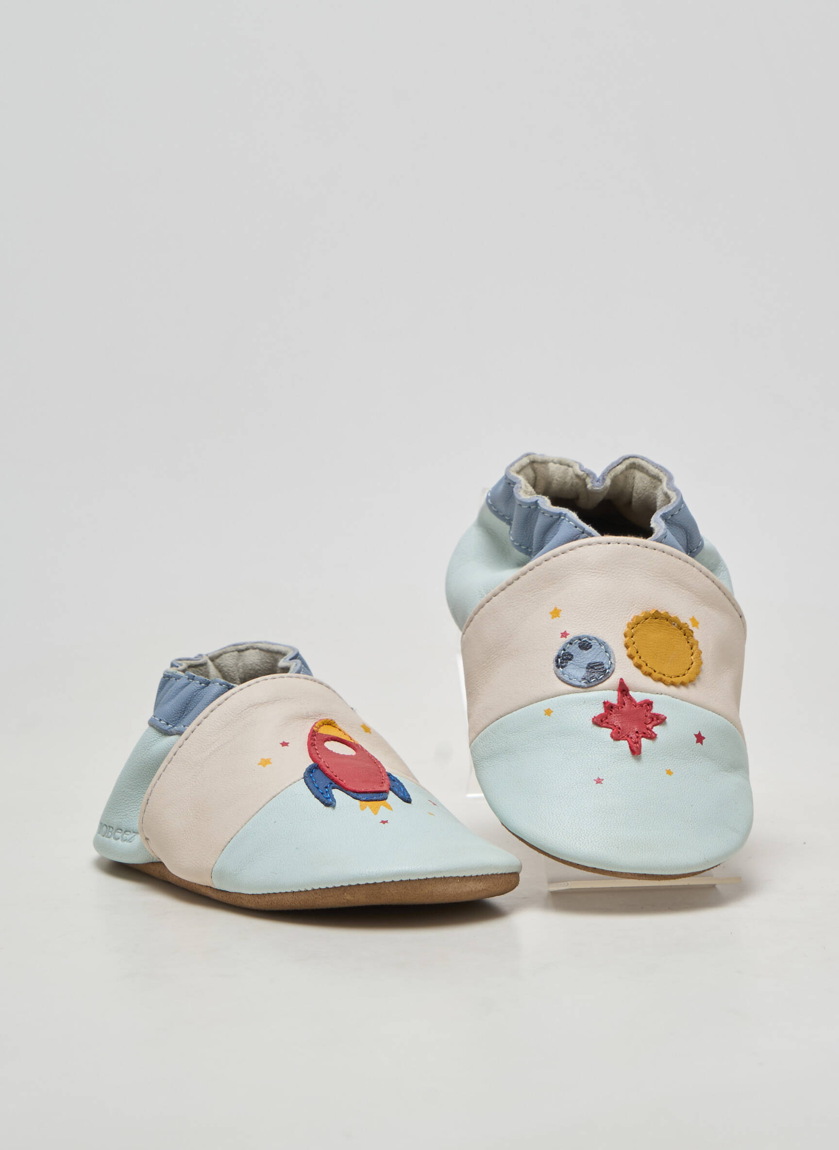 Papuci/pantofi de casă material neted vârf rotund albastru ROBEEZ băiat