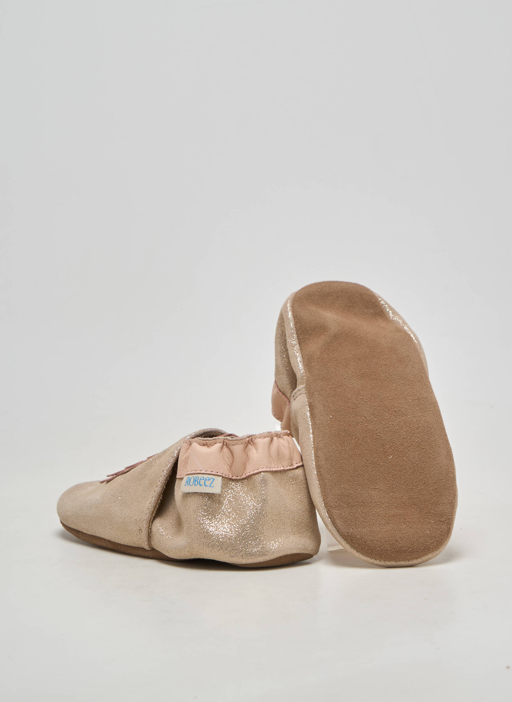 Papuci/pantofi de casă material neted vârf rotund roz ROBEEZ fată