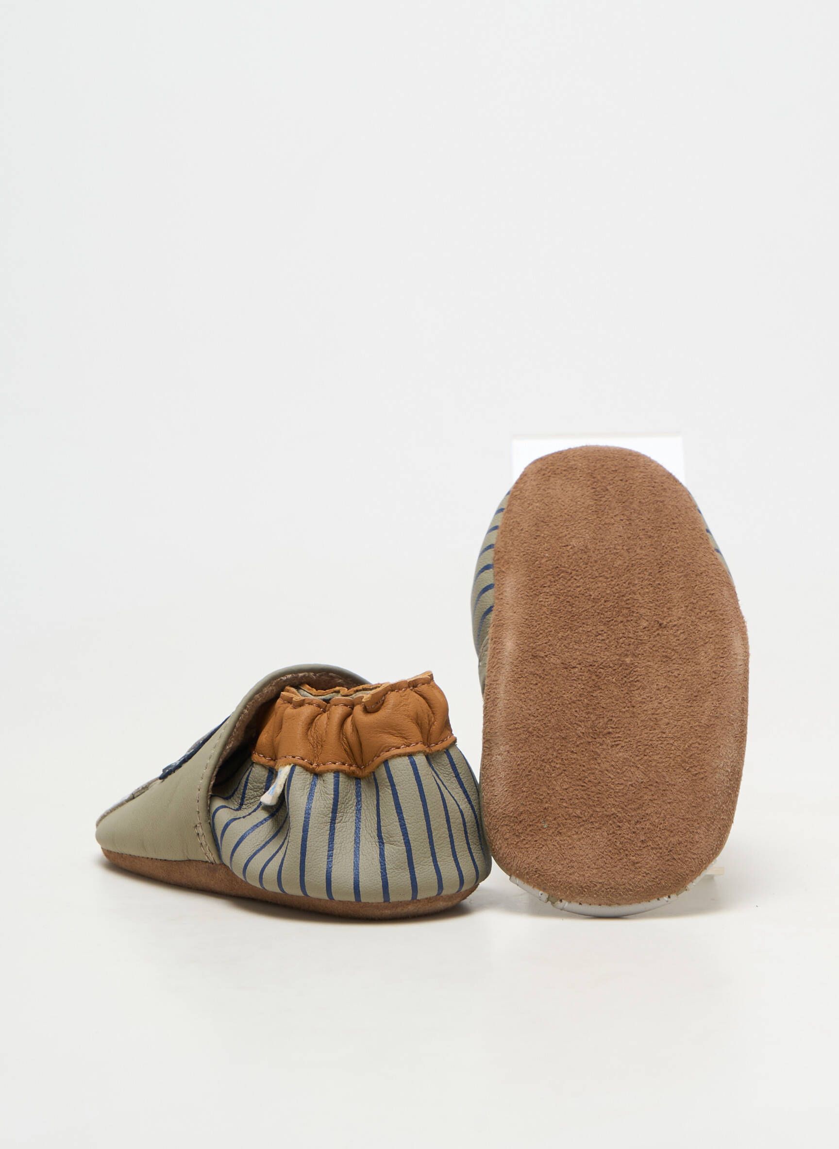Papuci/pantofi de casă material neted vârf rotund verde ROBEEZ băiat