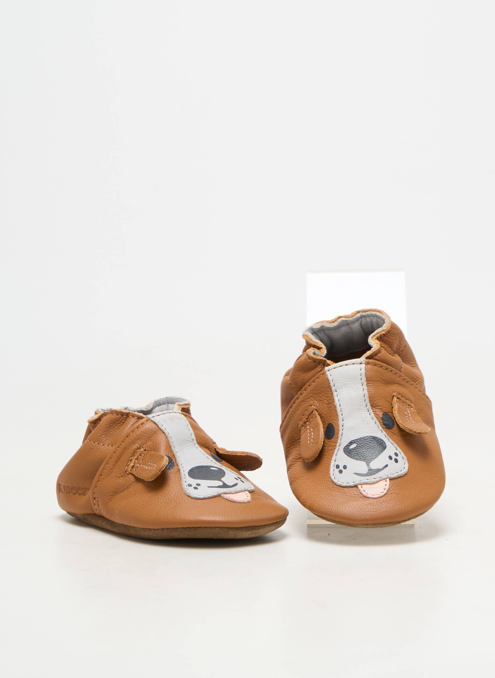 Papuci/pantofi de casă material neted vârf rotund maro ROBEEZ băiat