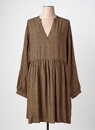 Rochie midi mâneci lungi mâneci lungi maro LOSAN femeie