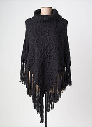 Poncho guler rulat negru CREAM femeie