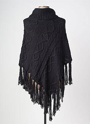 Poncho guler rulat negru CREAM femeie